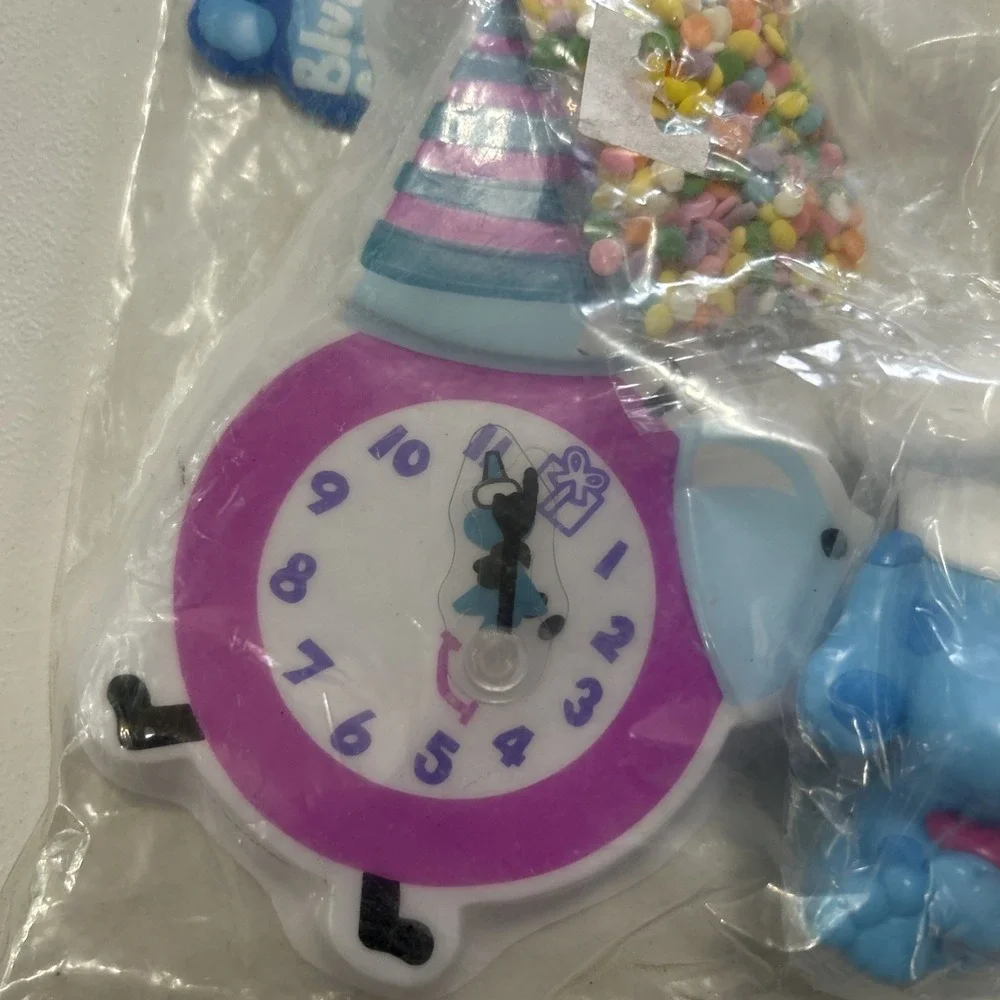 Vtg Blue's Clues Chef Blue Clock Cake Topper NIP